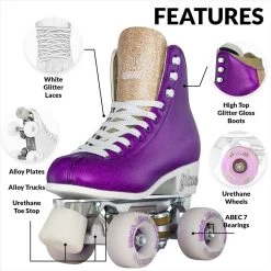 Disco Glam Roller Skates - Purple Glitter 5 Disco Glam Roller Skates - Purple Glitter -Outdoor Skates Shop 1000x1000px Glam Infographic Features GPG 1024x1024@2x 57052.1641323081