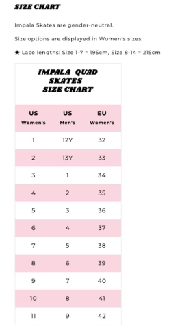 Impala Skates - Marawa Rose Gold -Outdoor Skates Shop Impala Size Chart 92752.1653506337