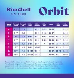 Riedell Orbit Roller Skates - Lagoon (teal) -Outdoor Skates Shop RiedellSizingChart Roller Orbit REV 59083.1654193279