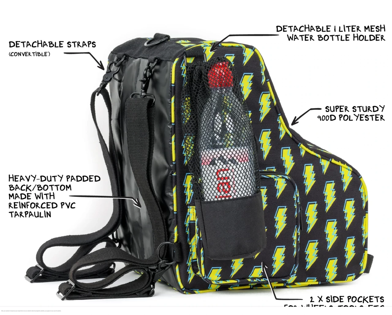 Freewheelin' Roller Skate Crossover Bag - Bowie Bolts 3 Freewheelin' Roller Skate Crossover Bag - Bowie Bolts - Image 3