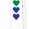 Rainbow Hearts Knee High Socks