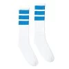 Copy Of Socco Knee High Socks - White With Bahama Blue Bold Stripes