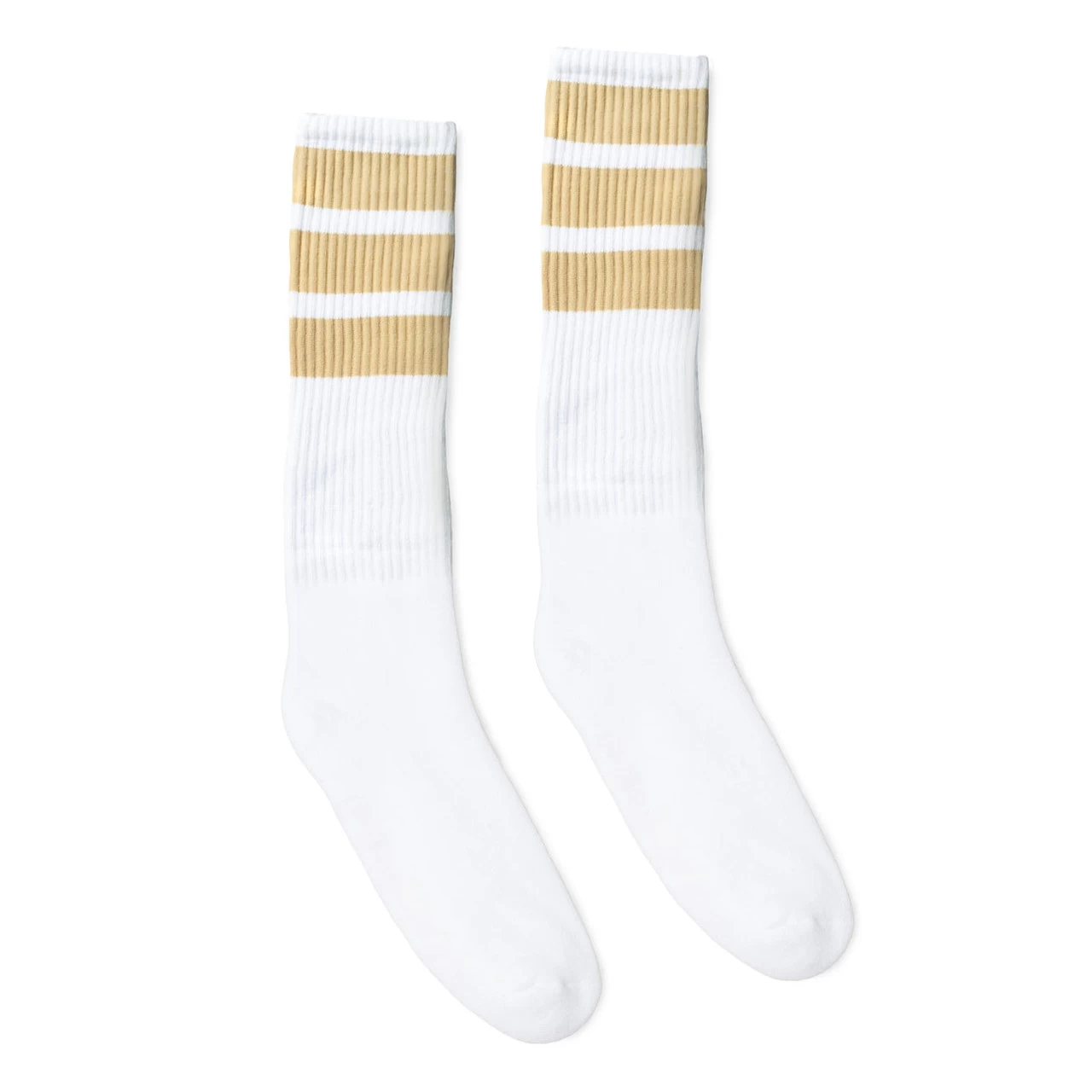 Socco Knee High Socks - White With Vegas Gold Bold Stripes