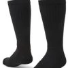 Mach III Knee High Socks - Black With White Stripes