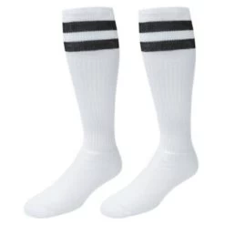 Old School Knee High Socks - White With Black Stripes